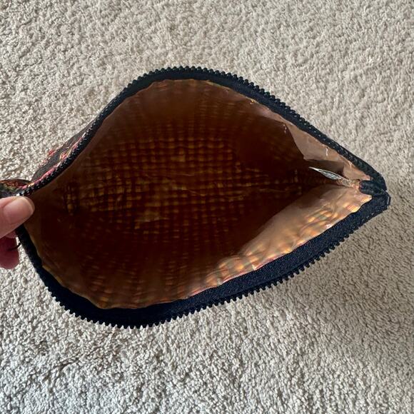 VTG Vera Bradley Chocolat Floral Cosmetic Case Wipeable Interior USA Made NEW - Picture 3 of 10